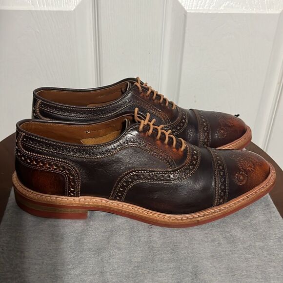 🔥🔥 ALLEN EDMONDS Strandmok Cap-toe Oxford Dainite Rubber Sole 9.5B - PERFECT - Picture 7 of 16